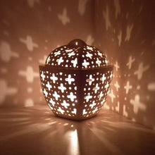 Load image into Gallery viewer, This ceramic bowl with lid can be used as a fruit bowl, cookie or candy jar, or candle holder in any room of the home! They make wonderful heartfelt gifts for special occasions like a wedding or housewarming or for a holiday, or birthday gift.