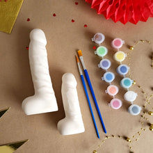 Load image into Gallery viewer, Blank ceramic penis for bachelorette or hen party decorations. Paint and sip coloring games for adults. This ceramic penis blank is sure to get the party started and make the best kind of raucous memories at gay bachelor, bridal shower or girl night party!
