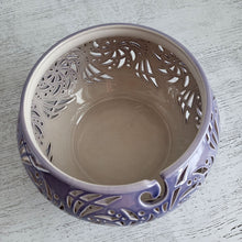 Load image into Gallery viewer, Ceramic yarn bowl - gifts for knitters or craft room decor. Pottery yarn holder - knitting storage and organizer. This ceramic crochet bowl also suitable as a fruit bowl or tea light holder.