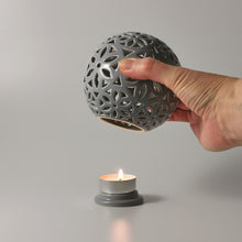 Load image into Gallery viewer, Handmade candle holder is the best wedding gift. Candle holder is made out of ceramic and hand-carved to perfection. Ceramic candle holder will bring coziness to any room in the house. Ceramic candle holder is essential for decorating any household.
