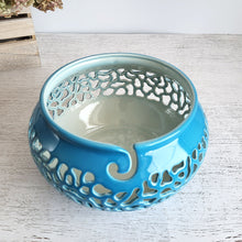 Load image into Gallery viewer, Ceramic yarn bowl - gifts for knitters or craft room decor. Pottery yarn holder - knitting storage and organizer. This ceramic crochet bowl also suitable as a fruit bowl or tea light holder.