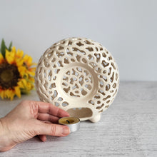 Load image into Gallery viewer, Ceramic candle holder unique home decor. Tea light holder perfect as a birthday gift for wife or husband.