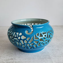 Load image into Gallery viewer, Ceramic yarn bowl - gifts for knitters or craft room decor. Pottery yarn holder - knitting storage and organizer. This ceramic crochet bowl also suitable as a fruit bowl or tea light holder.