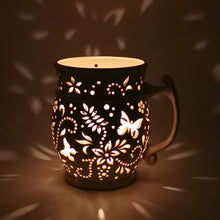 Load image into Gallery viewer, Handmade candle holder is the best wedding gift. Candle holder is made out of ceramic and hand-carved to perfection. Ceramic candle holder will bring coziness to any room in the house. Ceramic candle holder is essential for decorating any household.