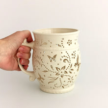 Load image into Gallery viewer, Handmade candle holder is the best wedding gift. Candle holder is made out of ceramic and hand-carved to perfection. Ceramic candle holder will bring coziness to any room in the house. Ceramic candle holder is essential for decorating any household.