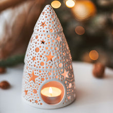 Load image into Gallery viewer, Handmade candle holder is the best Christmas gift. Candle holder is made out of ceramic and hand-carved to perfection. Ceramic candle holder will bring coziness to any room decor. Ceramic candle holder is essential for decorating any household.
