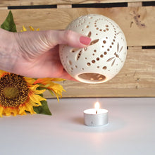 Load image into Gallery viewer, Handmade candle holder is the best wedding gift. Candle holder is made out of ceramic and hand-carved to perfection. Ceramic candle holder will bring coziness to any room in the house. Ceramic candle holder is essential for decorating any household.
