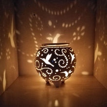 Load image into Gallery viewer, Wax melt warmer is made out of ceramic and hand-carved to perfection. Ceramic candle holder will bring coziness to any room in the house. Wax melt warmer is essential for decorating any household. Candle holder - wax warmer will delight new settlers.