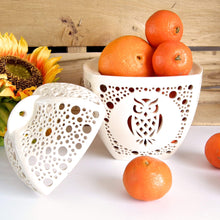 Load image into Gallery viewer, Handmade candle holder is the best wedding gift. Candle holder is made out of ceramic and hand-carved to perfection. Ceramic candle holder will bring coziness to any room in the house. Ceramic candle holder is essential for decorating any household.