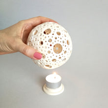 Load image into Gallery viewer, Handmade candle holder is the best wedding gift. Candle holder is made out of ceramic and hand-carved to perfection. Ceramic candle holder will bring coziness to any room in the house. Ceramic candle holder is essential for decorating any household.