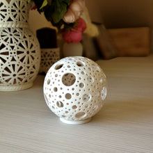 Load image into Gallery viewer, Handmade candle holder is the best wedding gift. Candle holder is made out of ceramic and hand-carved to perfection. Ceramic candle holder will bring coziness to any room in the house. Ceramic candle holder is essential for decorating any household.
