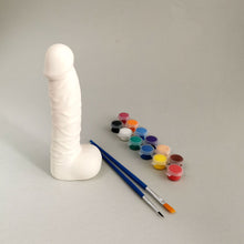 Load image into Gallery viewer, Blank ceramic penis for bachelorette or hen party decorations. Paint and sip coloring games for adults. This ceramic penis blank is sure to get the party started and make the best kind of raucous memories at gay bachelor, bridal shower or girl night party!