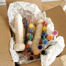 Load image into Gallery viewer, Blank ceramic penis for bachelorette or hen party decorations. Paint and sip coloring games for adults. This ceramic penis blank is sure to get the party started and make the best kind of raucous memories at gay bachelor, bridal shower or girl night party!