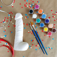 Load image into Gallery viewer, Blank ceramic penis for bachelorette or hen party decorations. Paint and sip coloring games for adults. This ceramic penis blank is sure to get the party started and make the best kind of raucous memories at gay bachelor, bridal shower or girl night party!