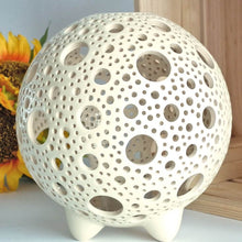 Load image into Gallery viewer, Handmade candle holder is the best wedding gift. Candle holder is made out of ceramic and hand-carved to perfection. Ceramic candle holder will bring coziness to any room in the house. Ceramic candle holder is essential for decorating any household.