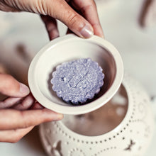 Load image into Gallery viewer, Wax melt warmer is made out of ceramic and hand-carved to perfection. Ceramic candle holder will bring coziness to any room in the house. Wax melt warmer is essential for decorating any household. Candle holder - wax warmer will delight new settlers.