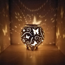 Load image into Gallery viewer, Wax melt warmer is made out of ceramic and hand-carved to perfection. Ceramic candle holder will bring coziness to any room in the house. Wax melt warmer is essential for decorating any household. Candle holder - wax warmer will delight new settlers.