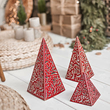 Load image into Gallery viewer, Candle Holder "Red Pyramids" - Candle holder - CozyHomeIdeas