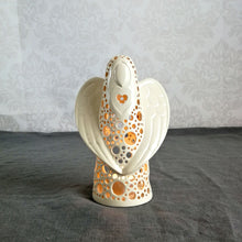 Load image into Gallery viewer, Handmade candle holder is the best wedding gift. Candle holder is made out of ceramic and hand-carved to perfection. Ceramic candle holder will bring coziness to any room in the house. Ceramic candle holder is essential for decorating any household.