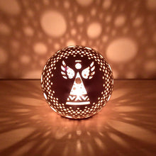 Load image into Gallery viewer, Handmade candle holder is the best wedding gift. Candle holder is made out of ceramic and hand-carved to perfection. Ceramic candle holder will bring coziness to any room in the house. Ceramic candle holder is essential for decorating any household.