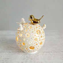 Load image into Gallery viewer, Handmade candle holder is the best wedding gift. Candle holder is made out of ceramic and hand-carved to perfection. Ceramic candle holder will bring coziness to any room in the house. Ceramic candle holder is essential for decorating any household.