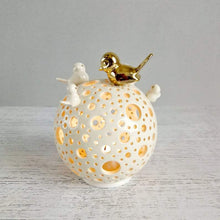 Load image into Gallery viewer, Handmade candle holder is the best wedding gift. Candle holder is made out of ceramic and hand-carved to perfection. Ceramic candle holder will bring coziness to any room in the house. Ceramic candle holder is essential for decorating any household.