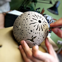 Load image into Gallery viewer, Handmade candle holder is the best wedding gift. Candle holder is made out of ceramic and hand-carved to perfection. Ceramic candle holder will bring coziness to any room in the house. Ceramic candle holder is essential for decorating any household.