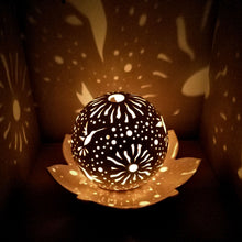 Load image into Gallery viewer, Handmade candle holder is the best wedding gift. Candle holder is made out of ceramic and hand-carved to perfection. Ceramic candle holder will bring coziness to any room in the house. Ceramic candle holder is essential for decorating any household.