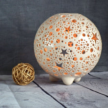 Load image into Gallery viewer, Handmade candle holder is the best Christmas gift. Candle holder is made out of ceramic and hand-carved to perfection. Ceramic candle holder will bring coziness to any room decor. Ceramic candle holder is essential for decorating any household.