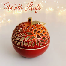 Load image into Gallery viewer, Ceramic Apple Bowl with Golden Leaf - Ceramic Bowl - CozyHomeIdeas