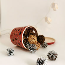 Load image into Gallery viewer, Keep your orchids or other house plants happy in an attractive carved ceramic orchid planter! Each one has carved patterns to allow for aeration of the soil inside the container. You could use this ceramic planter as a fruit bowl or candle holder.