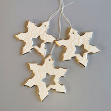 Load image into Gallery viewer, Golden Snowflakes Ceramic Ornament - Christmas Ornaments - CozyHomeIdeas