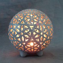 Load image into Gallery viewer, Handmade candle holder is the best wedding gift. Candle holder is made out of ceramic and hand-carved to perfection. Ceramic candle holder will bring coziness to any room in the house. Ceramic candle holder is essential for decorating any household.