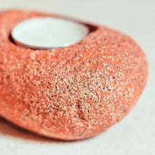 Load image into Gallery viewer, Imitation Stone Candle Holder. Burnt Orange -Candle Lantern - CozyHomeIdeasHandmade candle holder is the best wedding gift. Candle holder is made out of ceramic and hand-carved to perfection. Ceramic candle holder will bring coziness to any room in the house. Ceramic candle holder is essential for decorating any household.