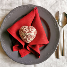 Load image into Gallery viewer, Personalized Ceramic Heart Place Setting - ceramic heart figurine - CozyHomeIdeas