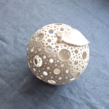 Load image into Gallery viewer, Handmade candle holder is the best wedding gift. Candle holder is made out of ceramic and hand-carved to perfection. Ceramic candle holder will bring coziness to any room in the house. Ceramic candle holder is essential for decorating any household.