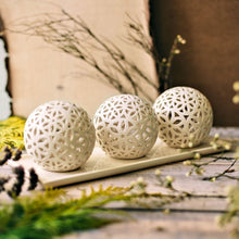 Load image into Gallery viewer, Handmade candle holder is the best wedding gift. Candle holder is made out of ceramic and hand-carved to perfection. Ceramic candle holder will bring coziness to any room in the house. Ceramic candle holder is essential for decorating any household.