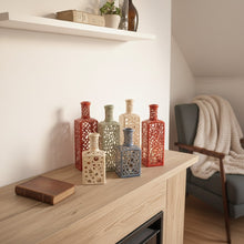 Load image into Gallery viewer, Handmade Ceramic Bottle Candle Holder with Cutout Pattern

