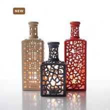 Load image into Gallery viewer, Handmade Ceramic Bottle Candle Holder with Cutout Pattern
