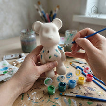 Load image into Gallery viewer, Ceramic Bear Figurine for Painting / DIY Creative Kit - ceramic for decorating - CozyHomeIdeas
