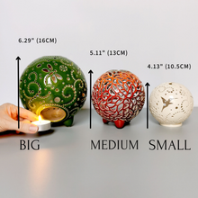 Load image into Gallery viewer, Handmade candle holder is the best wedding gift. Candle holder is made out of ceramic and hand-carved to perfection. Ceramic candle holder will bring coziness to any room in the house. Ceramic candle holder is essential for decorating any household.
