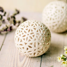 Load image into Gallery viewer, Handmade candle holder is the best wedding gift. Candle holder is made out of ceramic and hand-carved to perfection. Ceramic candle holder will bring coziness to any room in the house. Ceramic candle holder is essential for decorating any household.
