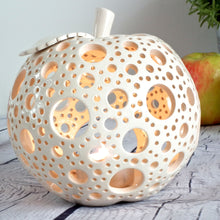 Load image into Gallery viewer, Handmade candle holder is the best wedding gift. Candle holder is made out of ceramic and hand-carved to perfection. Ceramic candle holder will bring coziness to any room in the house. Ceramic candle holder is essential for decorating any household. 
