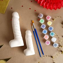 Load image into Gallery viewer, Blank ceramic penis for bachelorette or hen party decorations. Paint and sip coloring games for adults. This ceramic penis blank is sure to get the party started and make the best kind of raucous memories at gay bachelor, bridal shower or girl night party!
