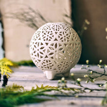 Load image into Gallery viewer, Handmade candle holder is the best wedding gift. Candle holder is made out of ceramic and hand-carved to perfection. Ceramic candle holder will bring coziness to any room in the house. Ceramic candle holder is essential for decorating any household.

