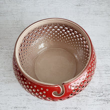 Load image into Gallery viewer, Ceramic yarn bowl - gifts for knitters or craft room decor. Pottery yarn holder - knitting storage and organizer. This ceramic crochet bowl also suitable as a fruit bowl or tea light holder.
