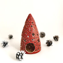 Load image into Gallery viewer, Handmade candle holder is the best Christmas gift. Candle holder is made out of ceramic and hand-carved to perfection. Ceramic candle holder will bring coziness to any room decor. Ceramic candle holder is essential for decorating any household. 
