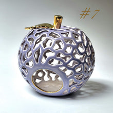 Load image into Gallery viewer, Handmade candle holder is the best wedding gift. Candle holder is made out of ceramic and hand-carved to perfection. Ceramic candle holder will bring coziness to any room in the house. Ceramic candle holder is essential for decorating any household.
