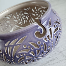 Load image into Gallery viewer, Ceramic yarn bowl - gifts for knitters or craft room decor. Pottery yarn holder - knitting storage and organizer. This ceramic crochet bowl also suitable as a fruit bowl or tea light holder.
