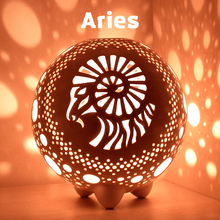 Load image into Gallery viewer, Handmade candle holder is the best astrology and horoscope gift. Candle holder is made out of ceramic and hand-carved to perfection. Ceramic candle holder will bring coziness to any room in the house. Ceramic candle holder is essential for decorating any household. Ceramic candle holder will delight new settlers.
